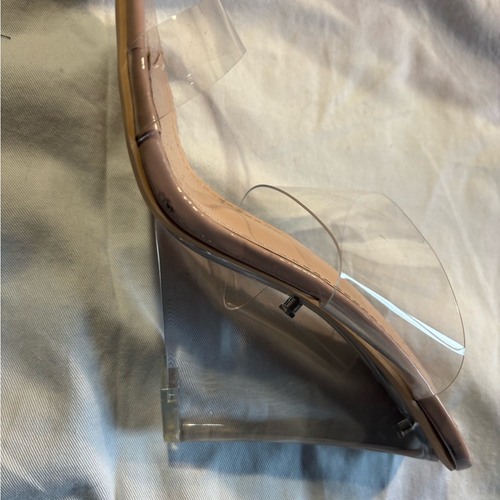 Azalea Wang clear lucite wedge high heel. Size 9. - Picture 2 of 5